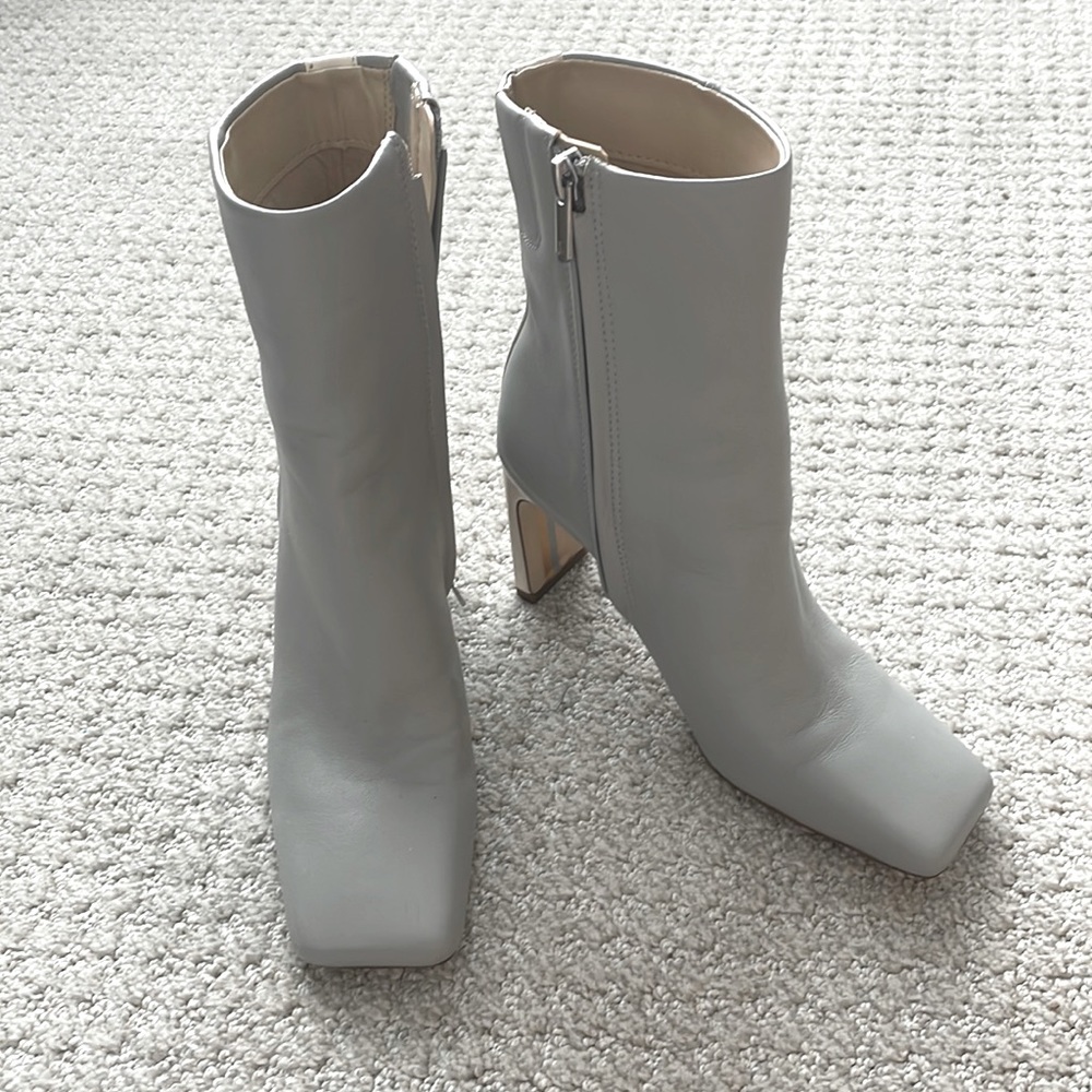 Grey leather Sam Edelman booties